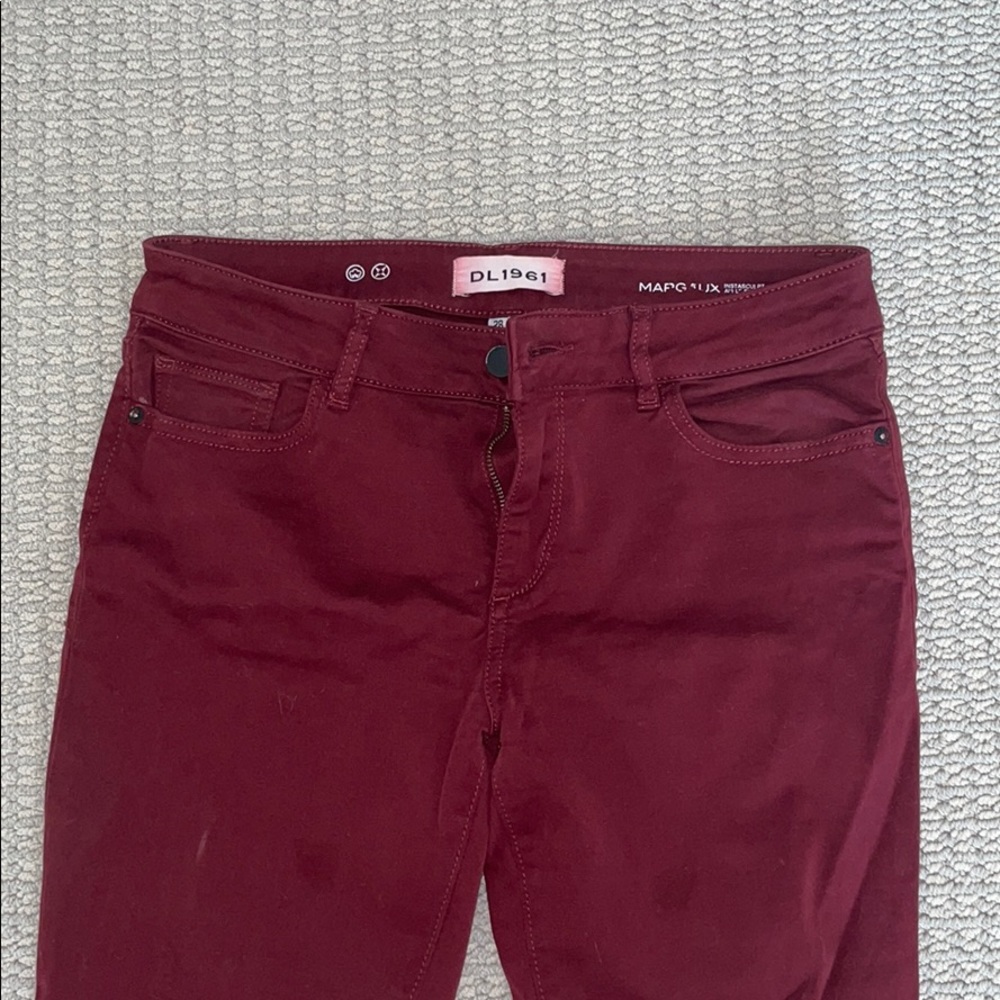 Maroon skinny jeans